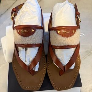 NIB Chloe Woody Thong Sandals